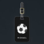 Trendy Soccer Ball Football Personalized Black     Luggage Tag<br><div class="desc">Trendy Soccer Ball Football Personalized Black Luggage Tag</div>