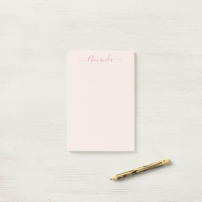Trendy Soft Pink Minimalist Notes (On Desk)