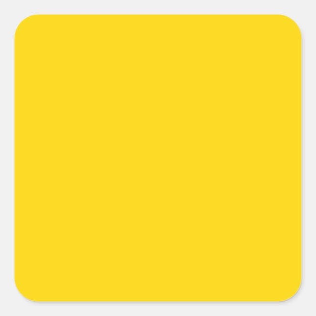 Trendy Solid Bright Yellow Fashionable Background Square Sticker (Front)