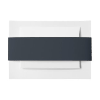 trendy solid, plain deep navy invitation belly band