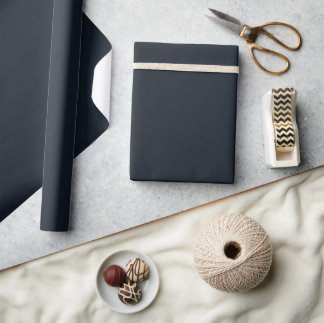 trendy solid, plain deep navy wrapping paper