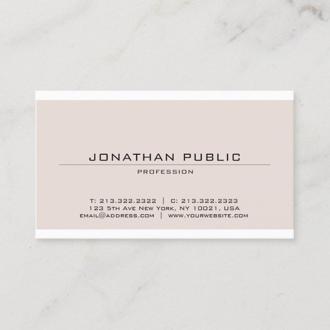 Trendy Sophisticated Minimalist Modern Design Business Card (Front)