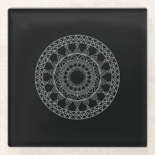 Trendy Southwestern ethnic tribal pattern Glass Coaster