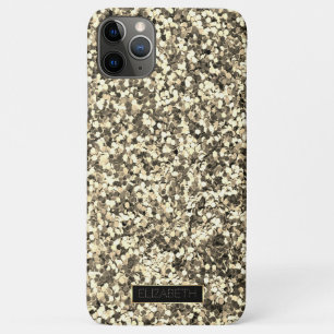 Trendy Sparkling Gold Glitter, Frame- Personalized iPhone 11 Pro Max Case