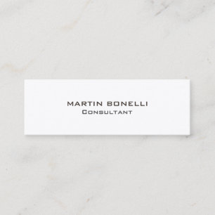 Trendy Special Unique Clean Consultant Mini Business Card