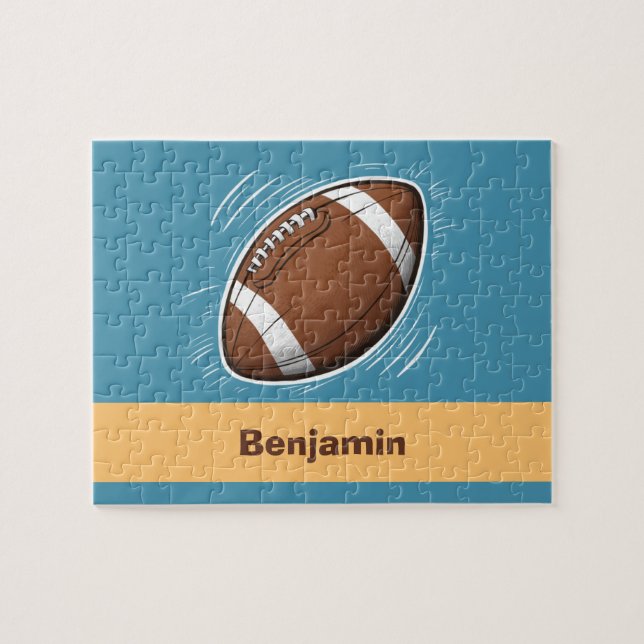 Trendy Sport Boy American Football Personalized  Jigsaw Puzzle (Horizontal)
