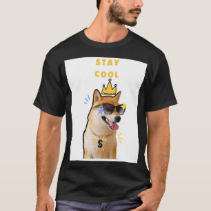 Trendy Stay Cool Dog Streetwear Black T-Shirt