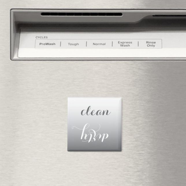 Trendy Steel Grey Clean or Dirty Dishwasher Magnet (In Situ (Dishwasher))