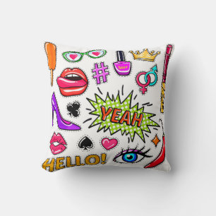 "Trendy stickers         Throw Pillow
