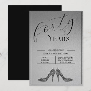 Trendy Stiletto's Modern 40th Birthday Invitation