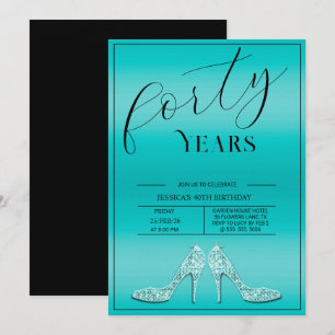 Trendy Stiletto's Modern Feminine 40th Birthday Invitation