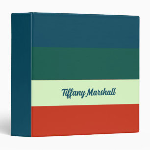 Trendy Stripes Pattern Personalised Binder