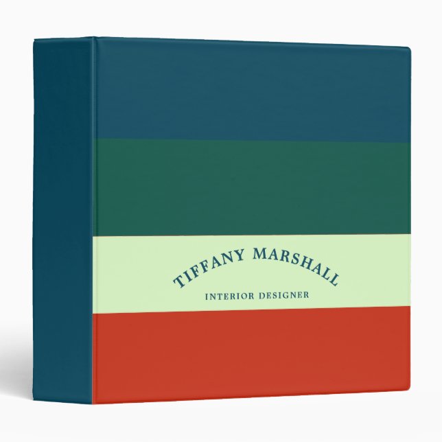 Trendy Stripes Pattern Personalised Recipes Binder (Front/Spine)