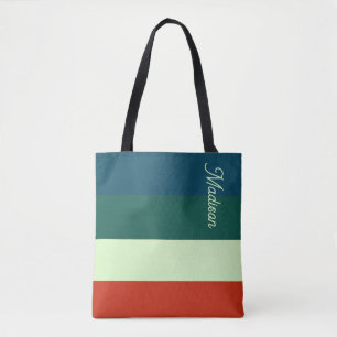 Trendy Stripes Pattern Personalised Tote Bag