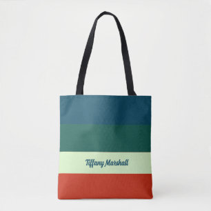 Trendy Stripes Pattern Personalised Tote Bag