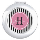 Trendy Stripes Personalized Compact Mirror