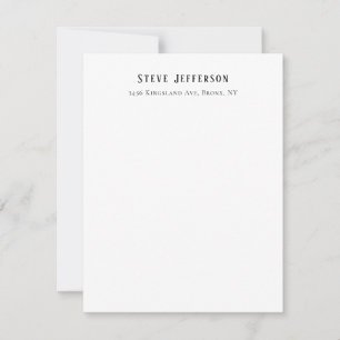 Trendy Style Elegant Minimalist Plain Black White Card