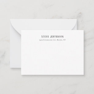 Trendy Style Elegant Minimalist Plain Black White Card