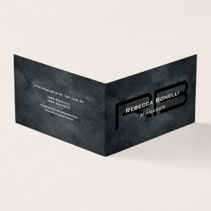 Trendy Style Grey Monogram Minimalist Plain Simple Business Card