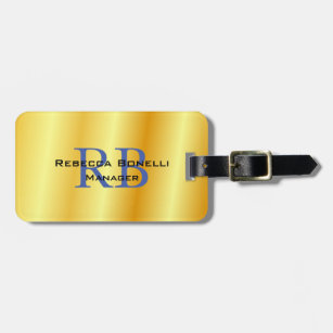 Trendy Style Monogram Minimalist Plain Gold Colour Luggage Tag