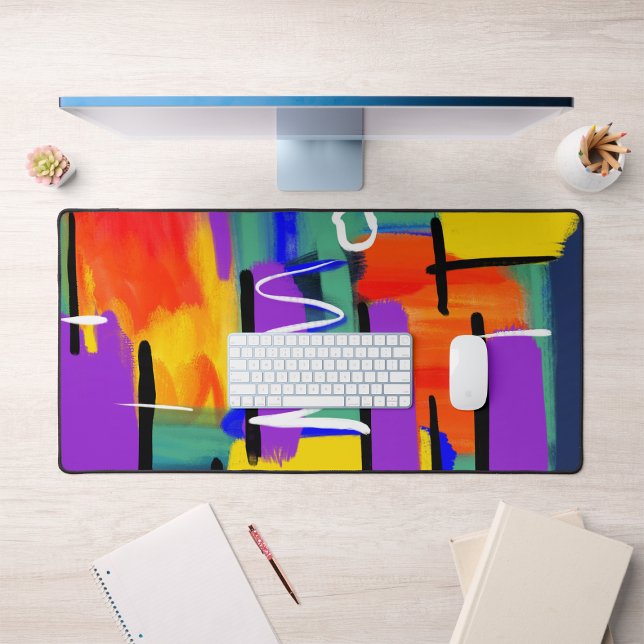 Trendy Stylish Abstract Colourful Artwork Rainbow Desk Mat (Creator Uploaded)