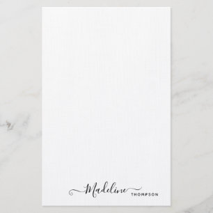Trendy Stylish Black Script Typography Stationery
