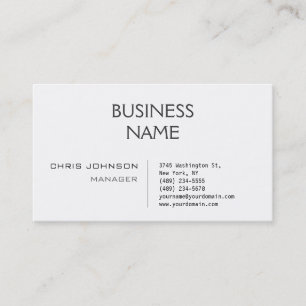 Trendy Stylish Black White Manager Business Card