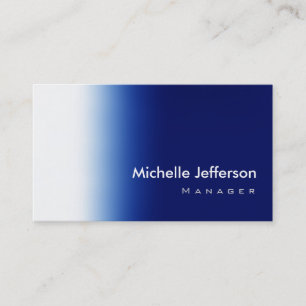 Trendy Stylish Blue White Business Card