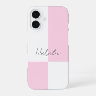 Trendy Stylish Colour Block Chic Personalized iPhone 16 Case