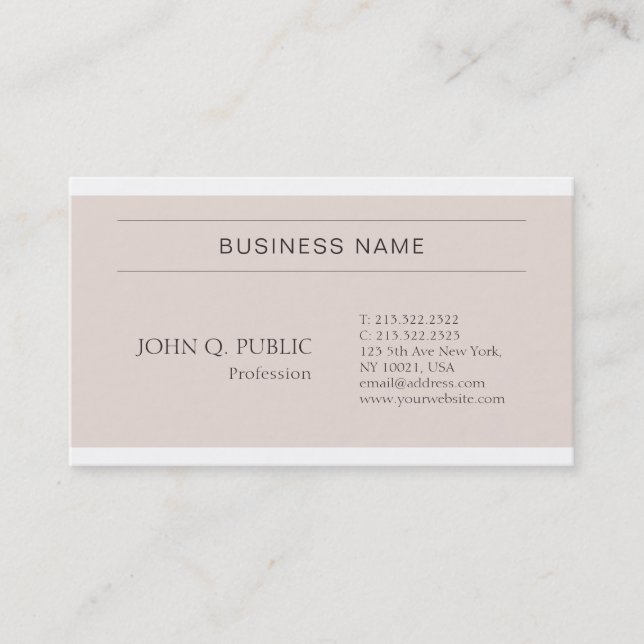 Trendy Stylish Colours Modern Clean Chic Design Business Card (Front)