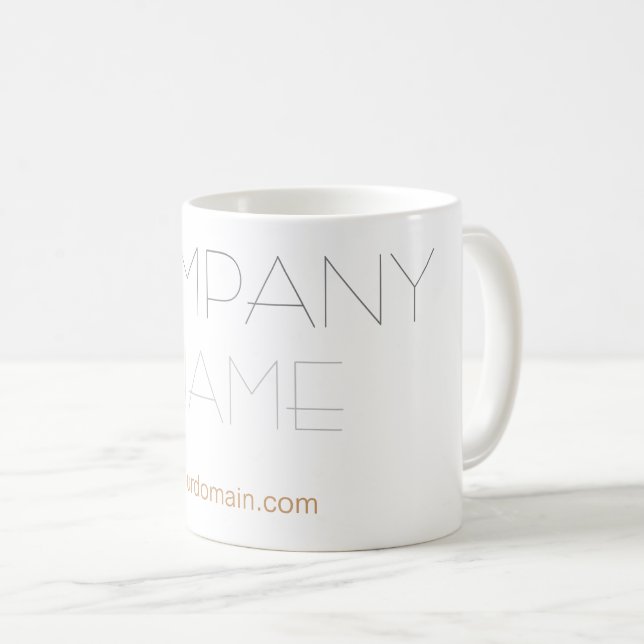 Trendy Stylish Company Name Coffee Mug (Front Right)
