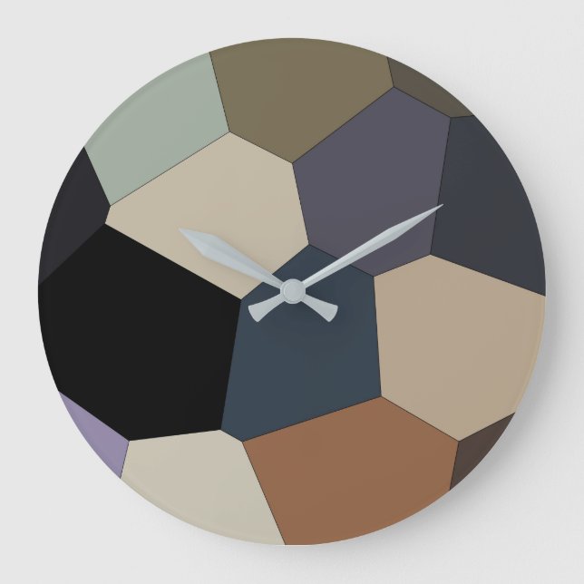 Trendy Stylish Earth Toned Colours Cool Pattern Large Clock (Front)