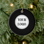 Trendy stylish & elegant branded ceramic ornament<br><div class="desc">This design is accessible to all. Feel free to customize the logo,  images,  text,  and colours according to your preferences. Thank you very much.</div>