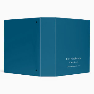 Trendy Stylish Elegant Minimalist Plain Blue Binder