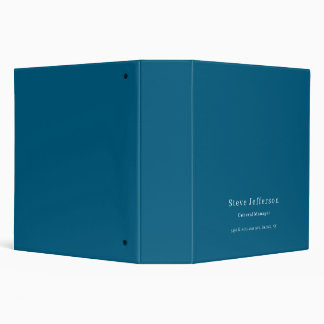 Trendy Stylish Elegant Minimalist Plain Blue Binder