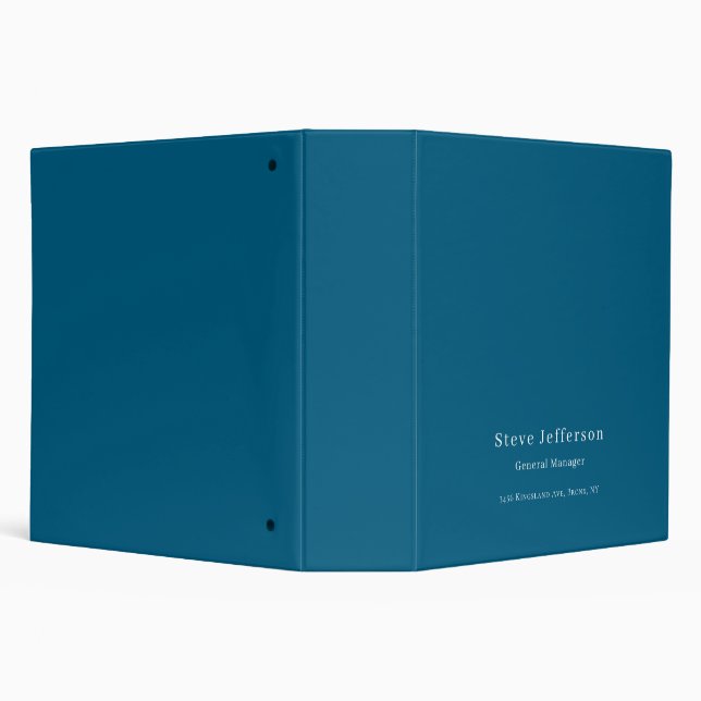 Trendy Stylish Elegant Minimalist Plain Blue Binder (Background)