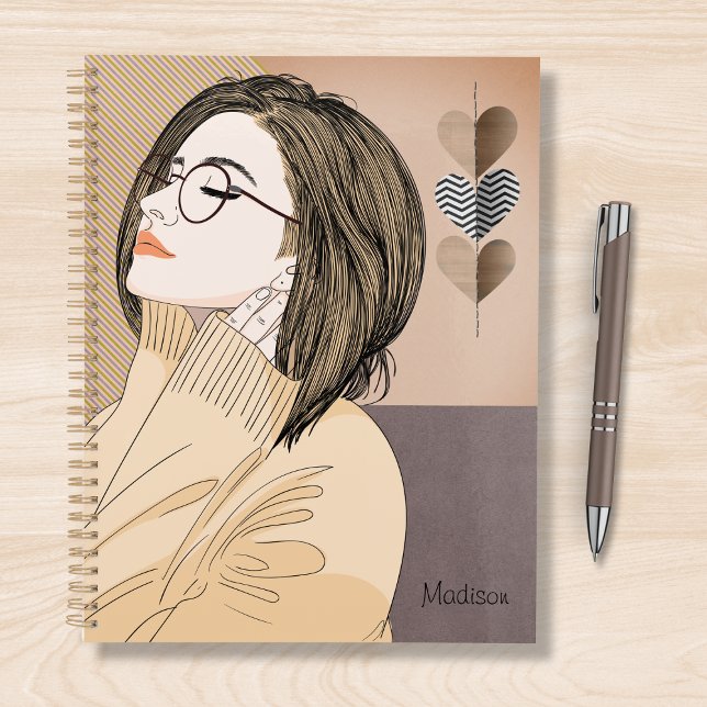Trendy Stylish Girl Chic Love Heart Personalized Planner (Creator Uploaded)