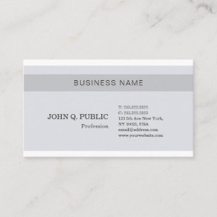 Trendy Stylish Gray Plain Modern Clean Chic Design Business Card