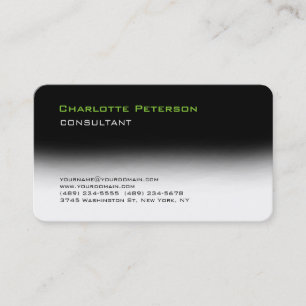 Trendy Stylish Grey Black White Consultant Manager Business Card