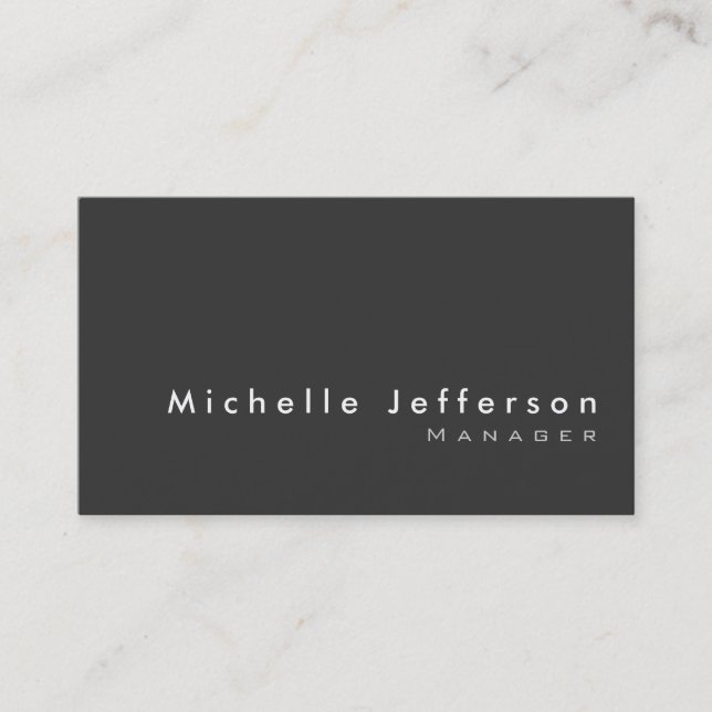 Trendy Stylish Grey Chic Business Card (Front)