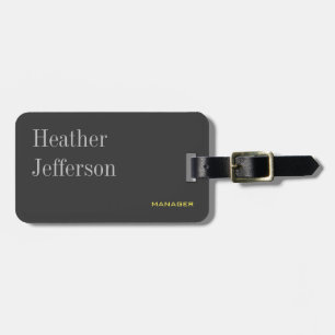 Trendy Stylish Grey Classical Minimalist Plain Luggage Tag