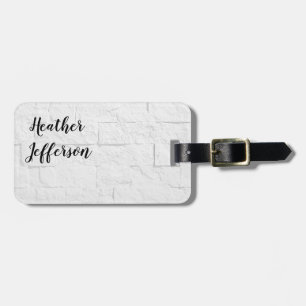 Trendy Stylish Grey Minimalist Plain Walll Bricks Luggage Tag