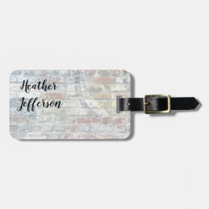 Trendy Stylish Grey Minimalist Plain Walll Design Luggage Tag
