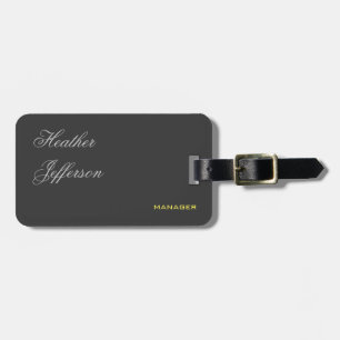 Trendy Stylish Grey Modern Plain Minimalist Luggage Tag