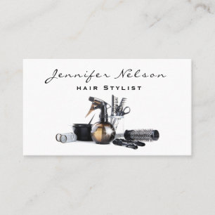 Trendy Stylish Hair stylist Salon Tools Beauty Business Card