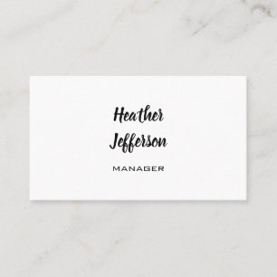 Trendy Stylish Handwritten Professional Plain Business Card