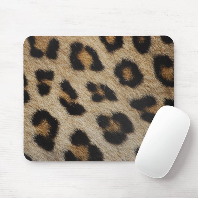 Trendy stylish leopard fur animal print pattern mouse pad (With Mouse)