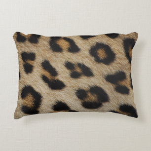 Trendy stylish leopard fur print animal pattern accent pillow