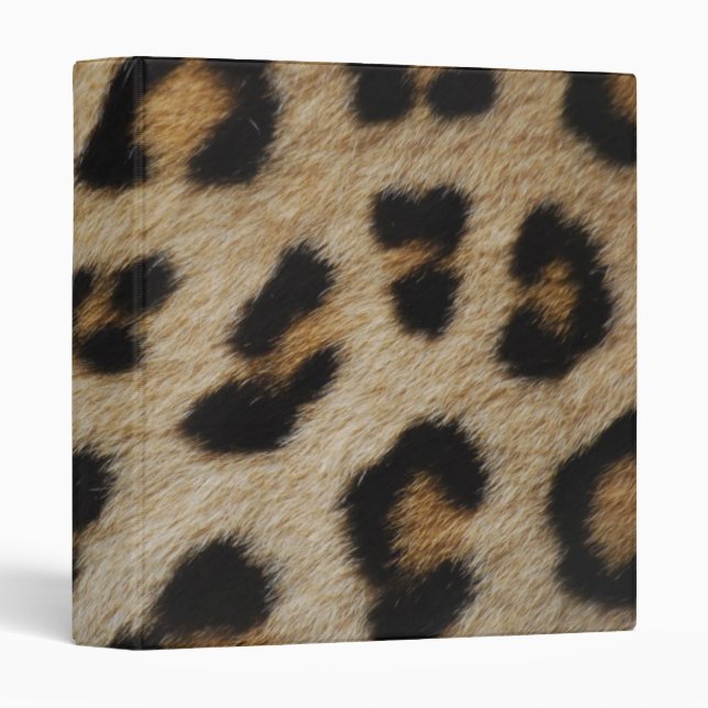 Trendy stylish leopard fur print animal pattern binder (Front/Spine)