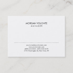 Trendy Stylish Minimalist White Professional Business Card